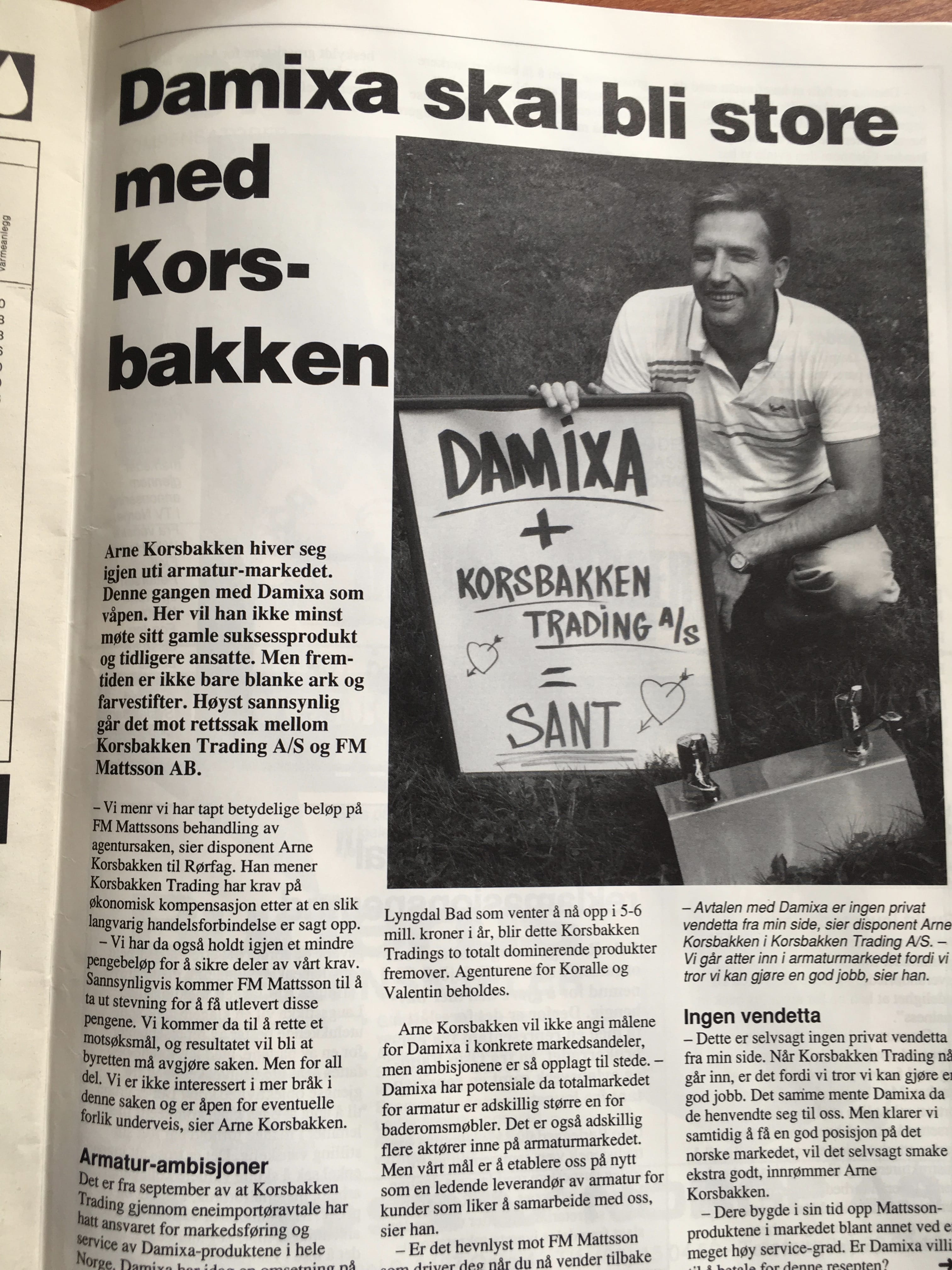 Eldre avisannonse fra Korsbakken