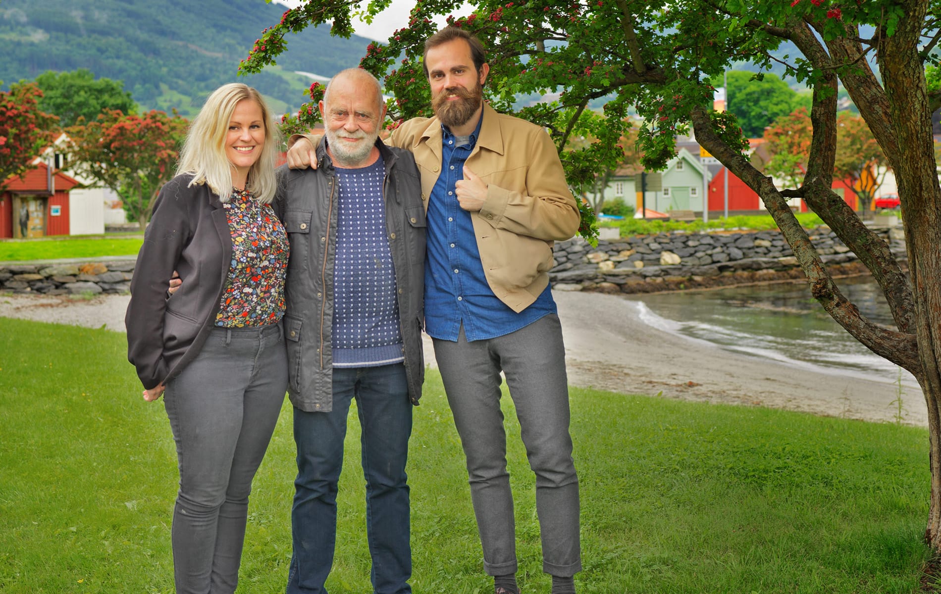 Linn, Aril og André Grønningen - familien bak Linn Bad i Vik i Sogn