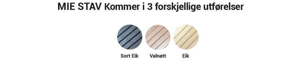 VikingBad Mie Stav kommer i 3 forskjellige utførelser - sort eik, valnøtt og eik
