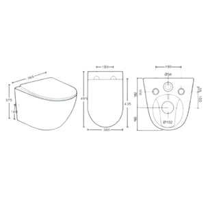 A-collection OMEA Rimless vegghengt toalett