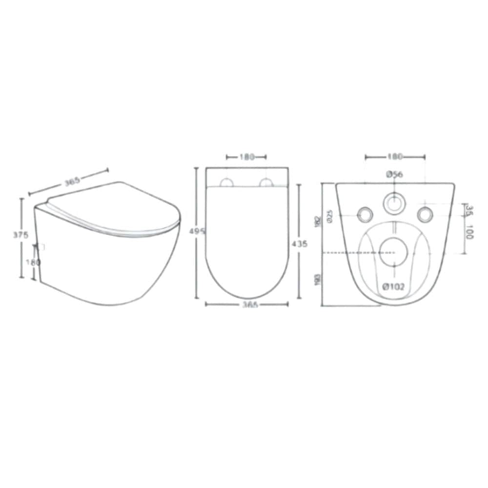 A-collection Omea Rimless Vegghengt Toalett - inkl. sete A-collection Vegghengt toalett