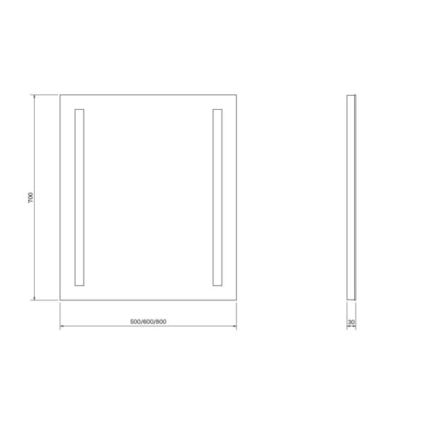 A-collection SOLUTION Speil 50cm A-collection Baderomsspeil AHL-1460798