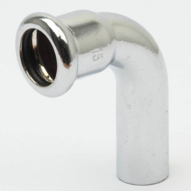 Altech Bend forkrommet 12-15mmx45°/90° med 1 muffe 12mm / 45° Altech Bend pressfitting DAL-5056437