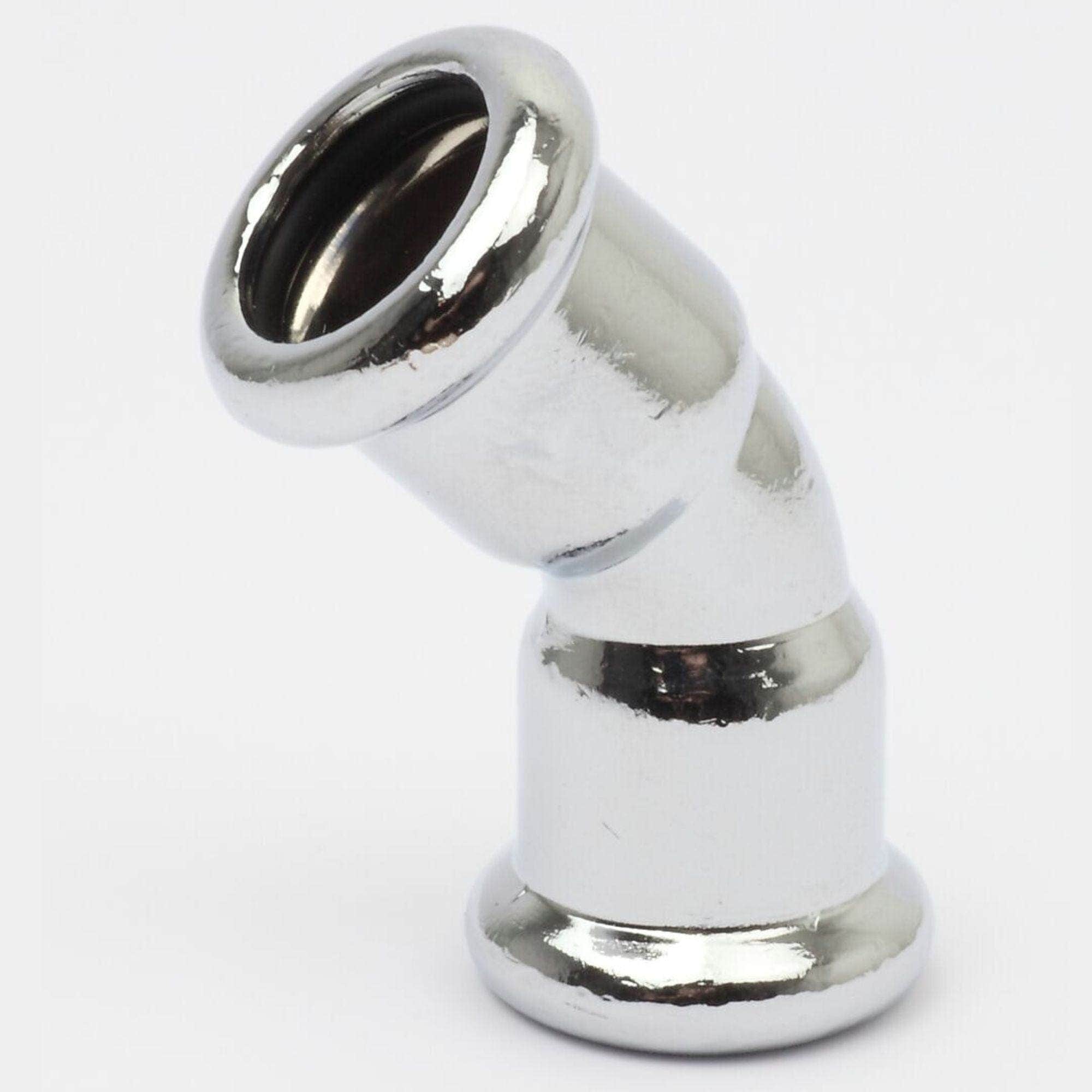 Altech Bend forkrommet 12-15mmx45°/90° med 2 muffer 12mm / 45° Altech Bend pressfitting DAL-5056465