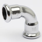 Altech CU Bend Pressfitting - forkrommet med 2 muffe