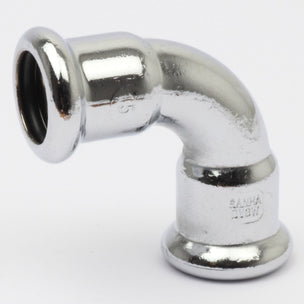 Altech CU Bend Pressfitting - forkrommet med 2 muffe