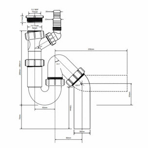 Altech Vannlås 1½″ / 1¼" x 50 for enkel kum