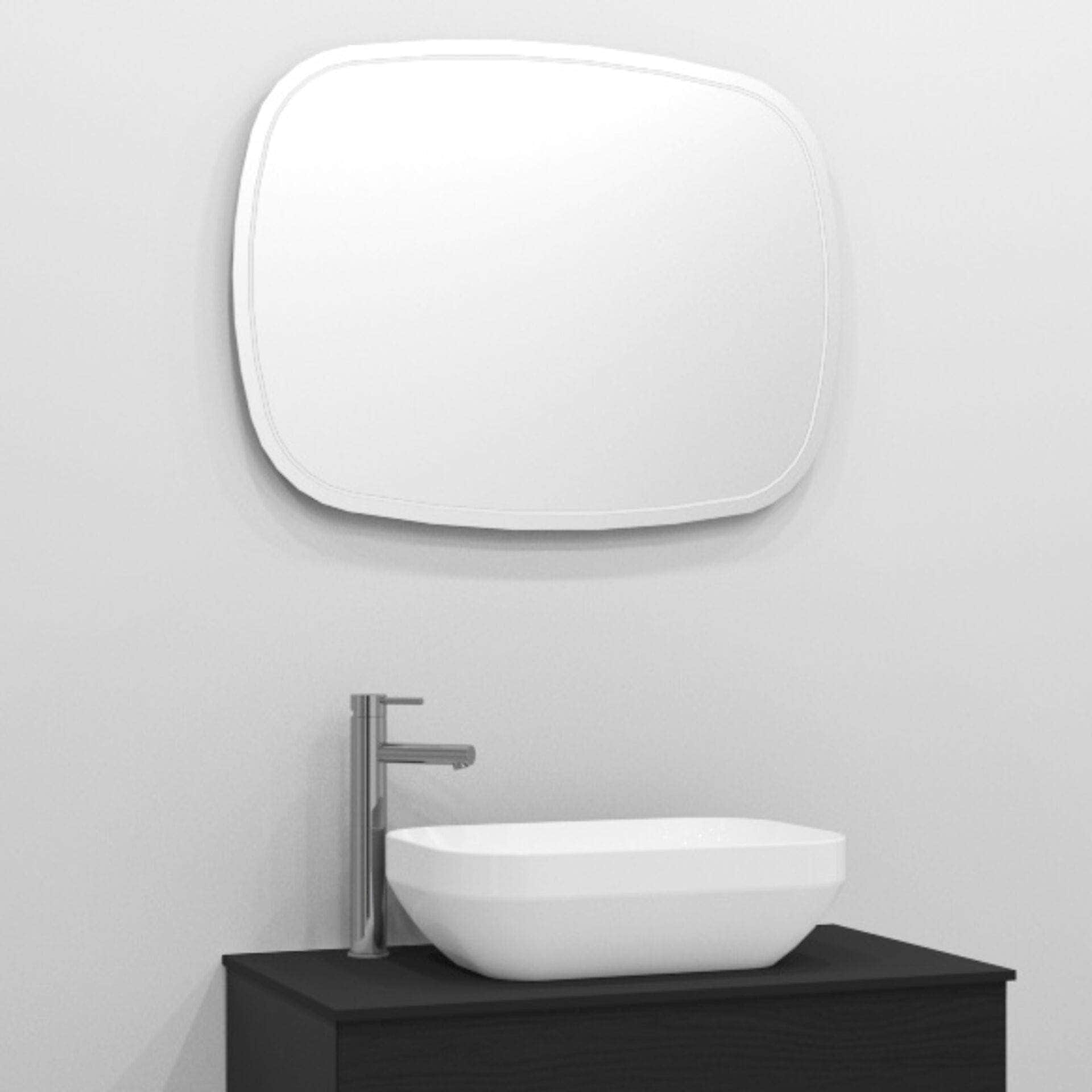 Alterna AMANO buet speil med lys (ramme) Krom / 80cm Alterna Baderomsspeil DAL-7080139
