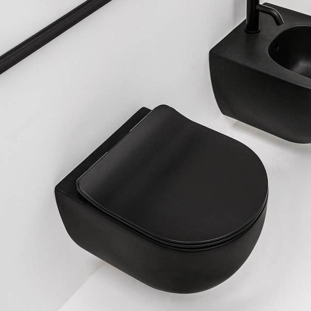 Alterna Arco Compact veggskål Svart matt Alterna Vegghengt toalett GRO-6070077