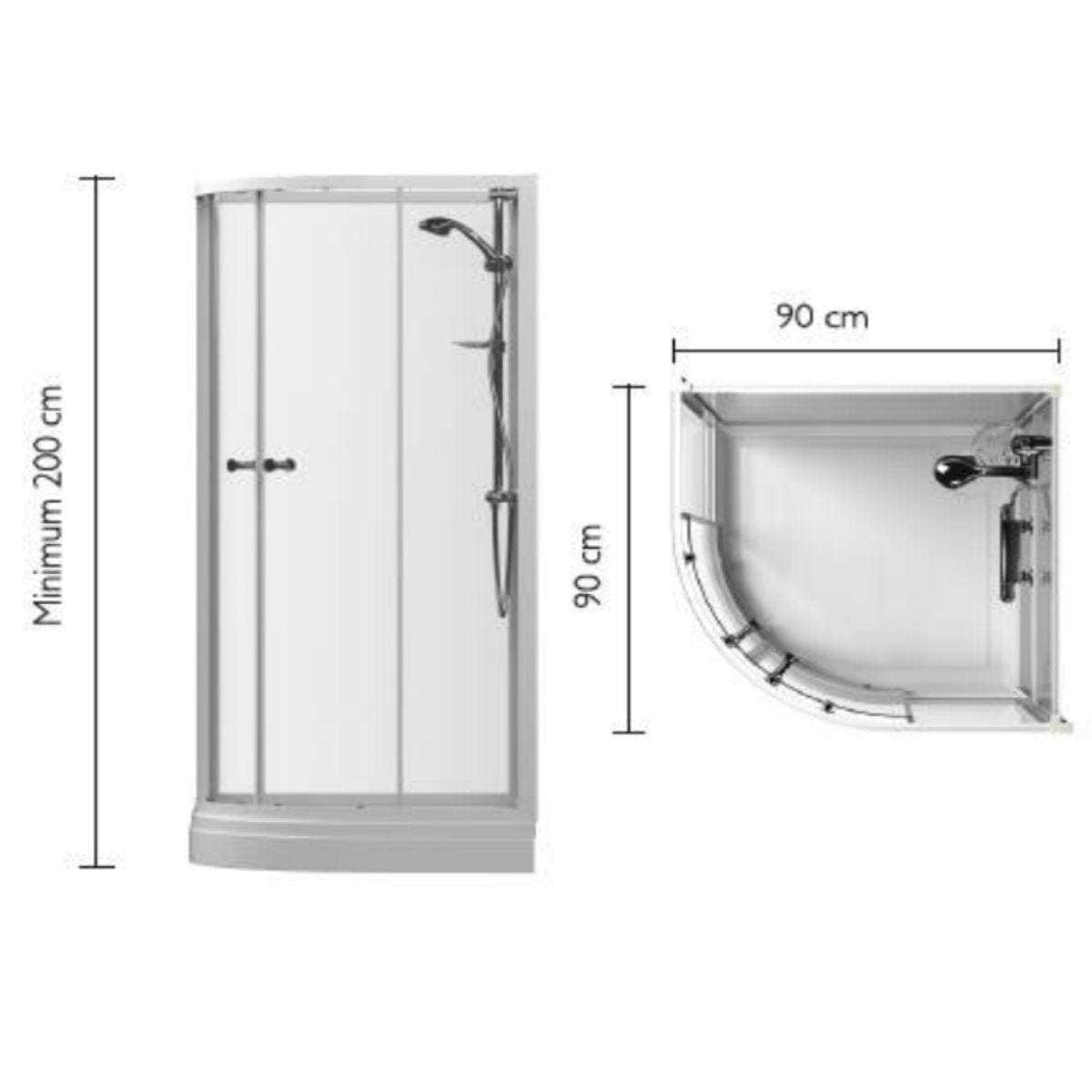 Alterna Click Dusjkabinett 90x90cm Hvit matt / 90x90cm / Klart glass Alterna Dusjkabinett BUN-BD6310541