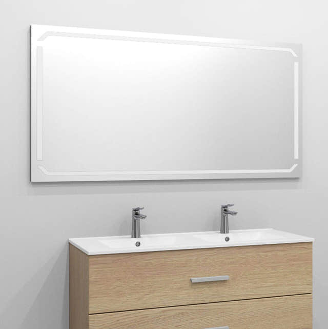 Alterna MIRAGE firkantet speil med lys (ghost frontlys) 160cm Alterna Baderomsspeil DAL-7012729