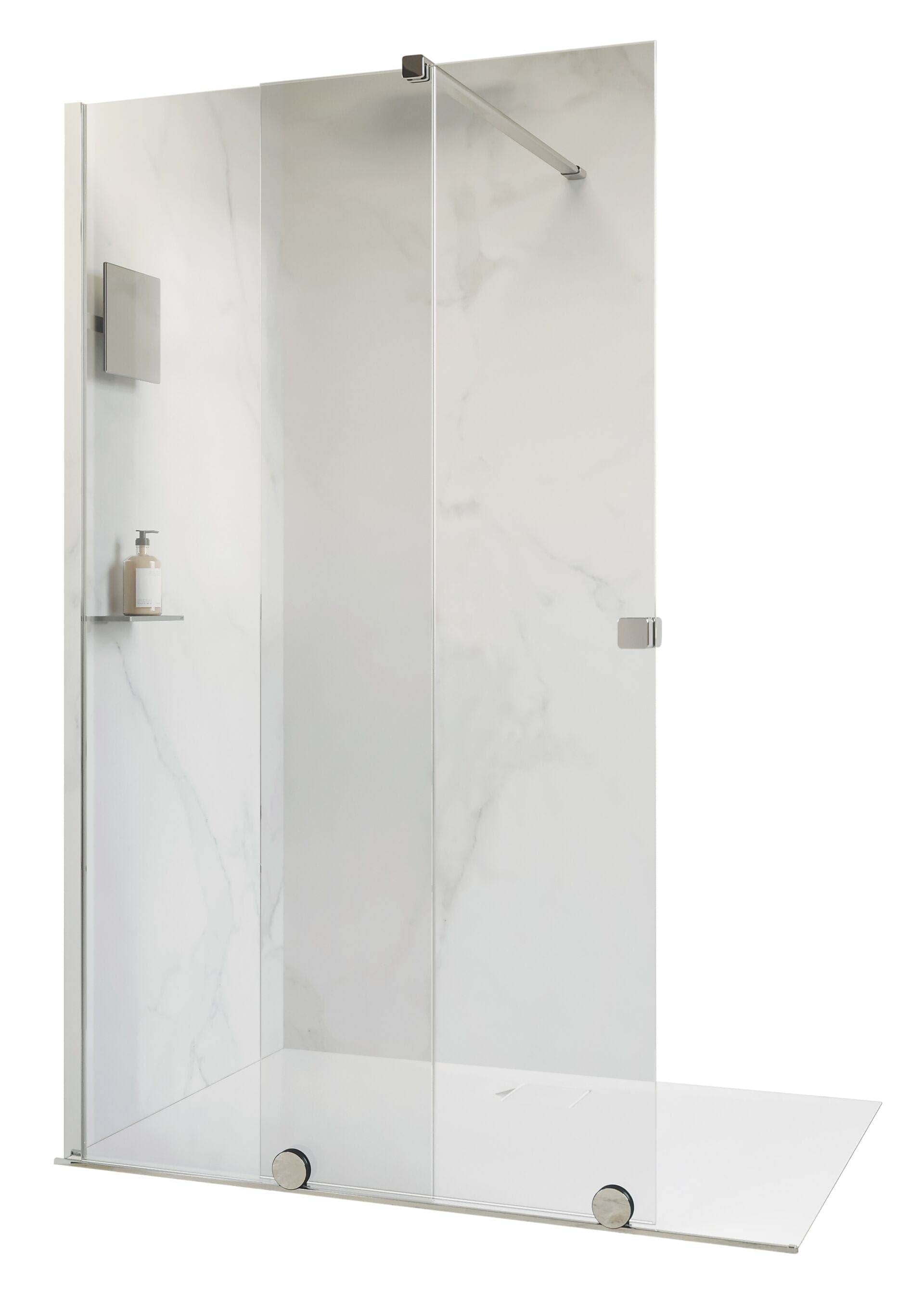 Alterna PureDay Walk-in Dusj Vendbar - Fastfelt + Skyvedør Krom / 110-120cm Alterna Dusjvegg BUN-BD6316802