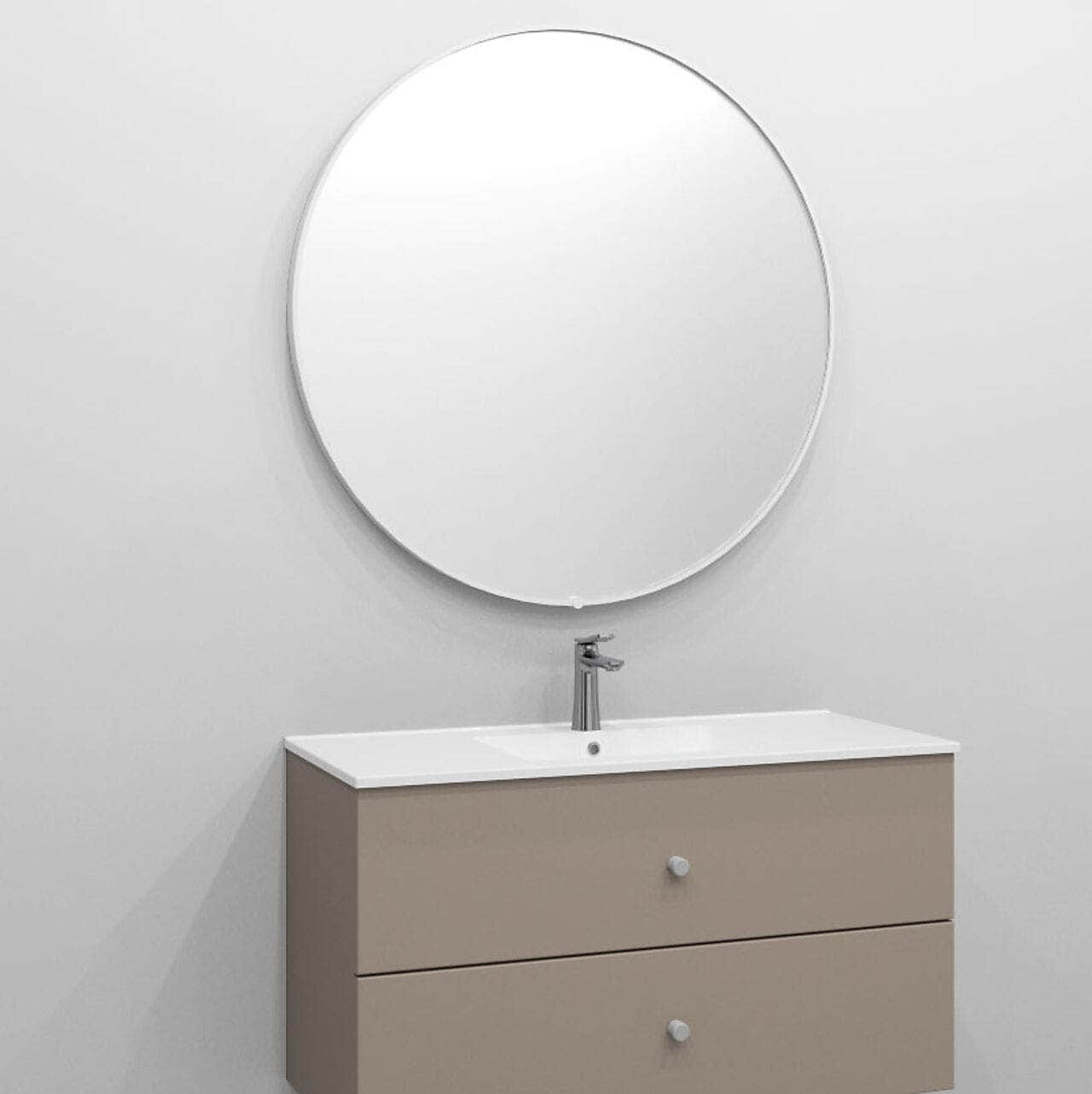 Alterna UMBRA rundt speil med lys (ramme) Hvit / 100cm Alterna Baderomsspeil DAL-7010388