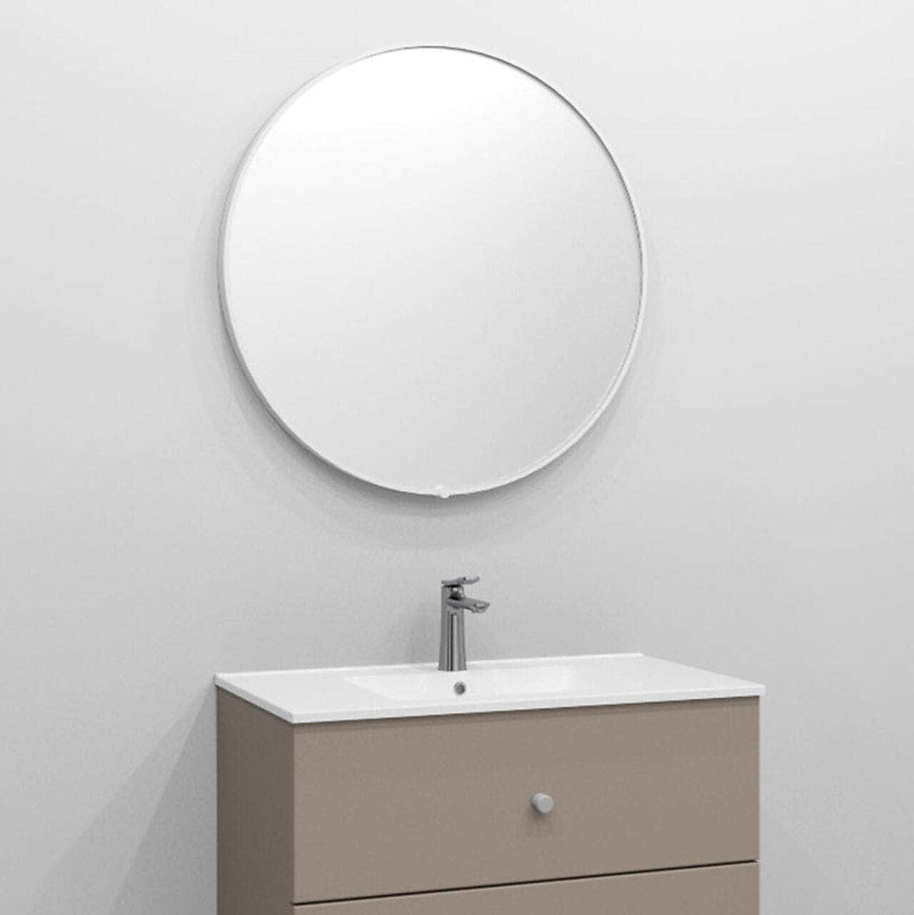 Alterna UMBRA rundt speil med lys (ramme) Hvit / 80cm Alterna Baderomsspeil DAL-7010387