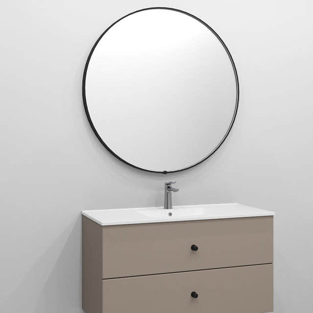 Alterna UMBRA rundt speil med lys (ramme) Svart / 100cm Alterna Baderomsspeil DAL-7012713