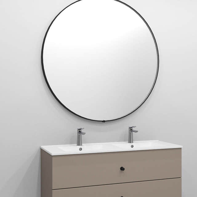 Alterna UMBRA rundt speil med lys (ramme) Svart / 120cm Alterna Baderomsspeil DAL-7012714