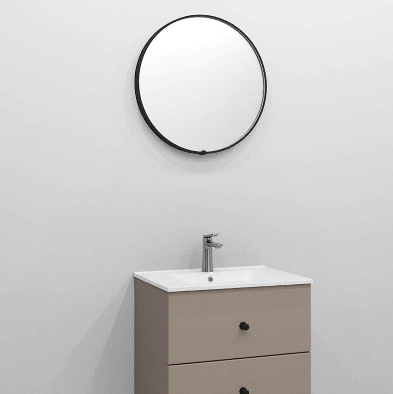 Alterna UMBRA rundt speil med lys (ramme) Svart / 60cm Alterna Baderomsspeil DAL-7012711
