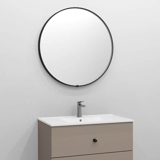 Alterna UMBRA rundt speil med lys (ramme) Svart / 80cm Alterna Baderomsspeil DAL-7012712