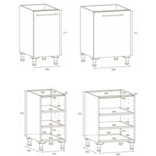 Alterna NEA Vaskerom: Benkeskap med 1 dør B40-60xD60xH72cm