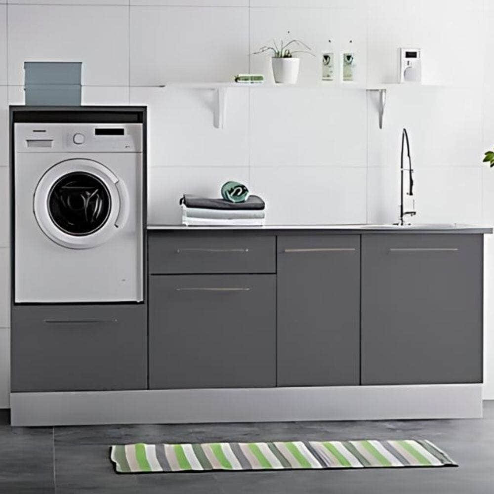 Alterna vaskerom: Dekkside overskap 30x72cm Grå matt Alterna Dekkside vaskerom GRO-7012582