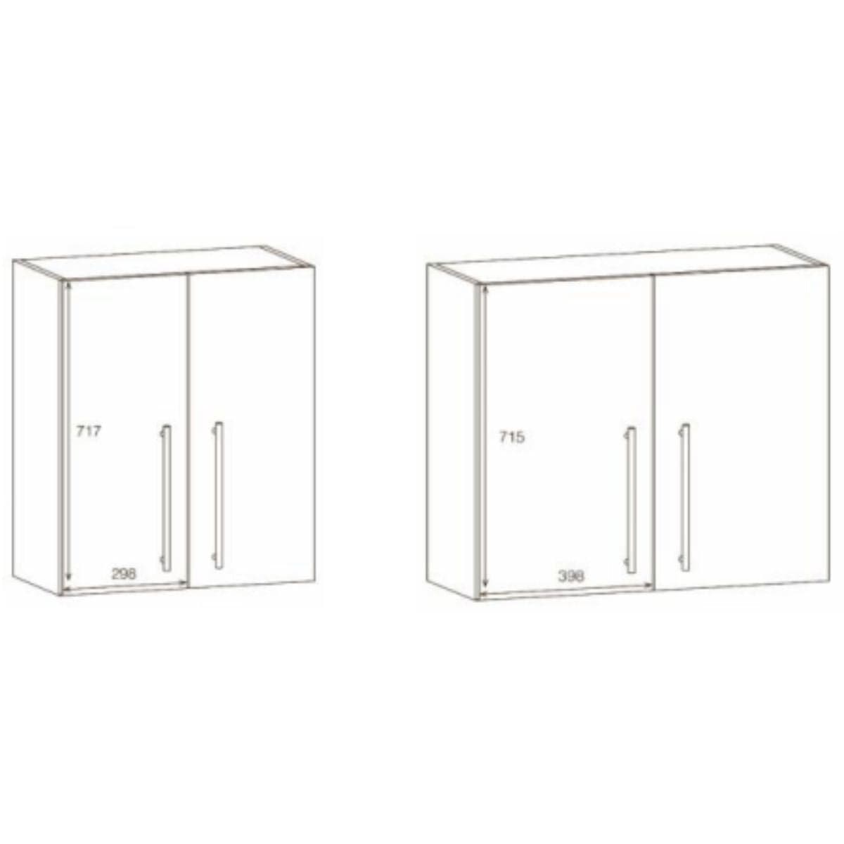 Alterna vaskerom: Overskap B60-80xD30xH72cm m/2 dører Alterna Veggskap vaskerom