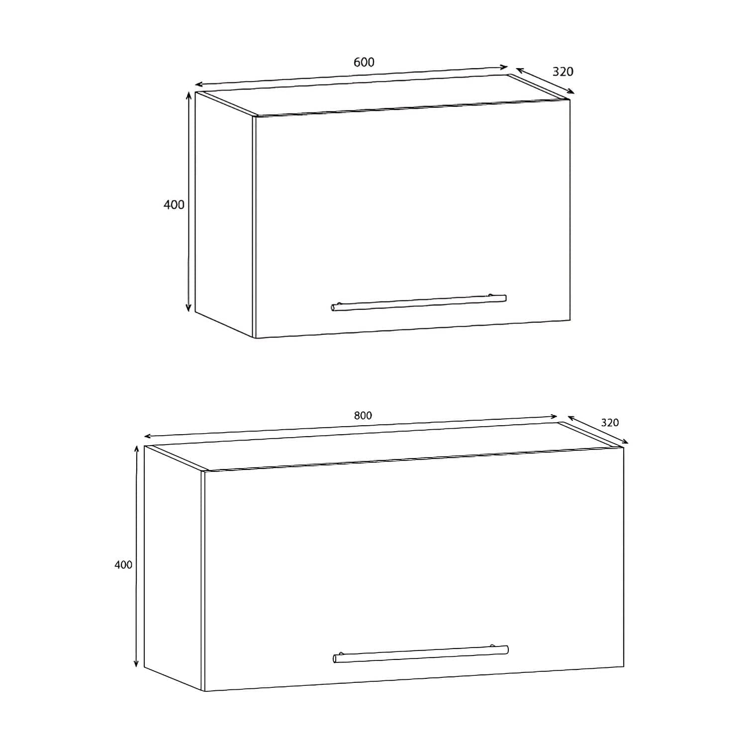 Alterna vaskerom: Overskap liggende L60-80cm Alterna Veggskap vaskerom