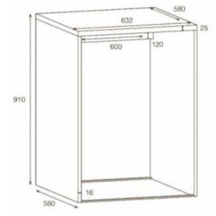 Alterna vaskerom: Ramme 63cm for skuff vaskemaskin