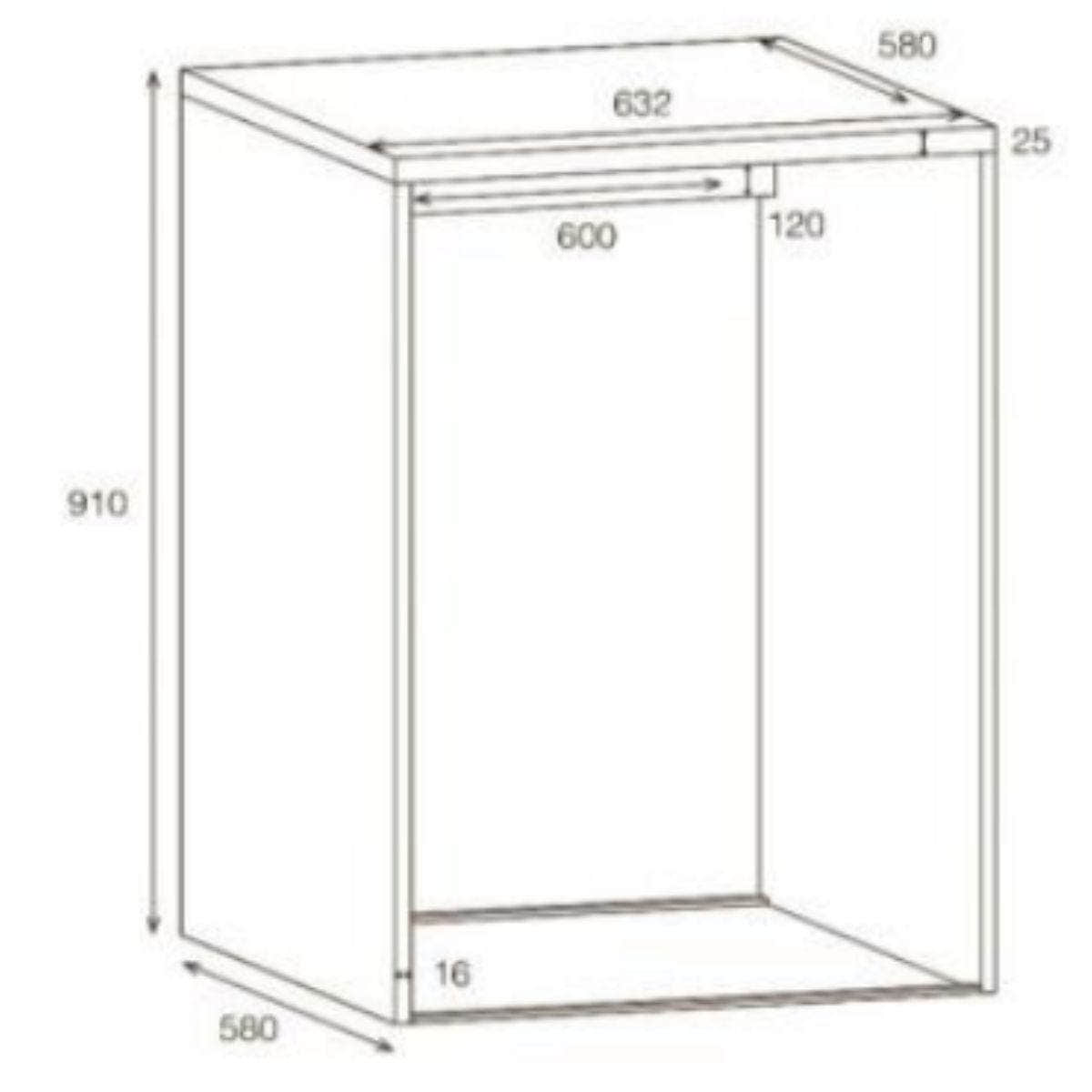 Alterna vaskerom: Ramme 63cm for skuff vaskemaskin Alterna Benkeskap vaskerom