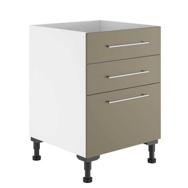 Alterna vaskerom: Skuffeseksjon 40-60cm m/3 skuffer Sand matt / 60cm Alterna Benkeskap vaskerom GRO-7011848