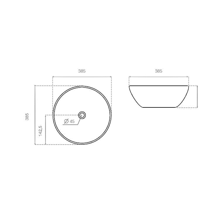Bathco Calacatta Bolleservant Ø38,5cm - håndmalt Hvit Bathco Bolleservant KO-00425