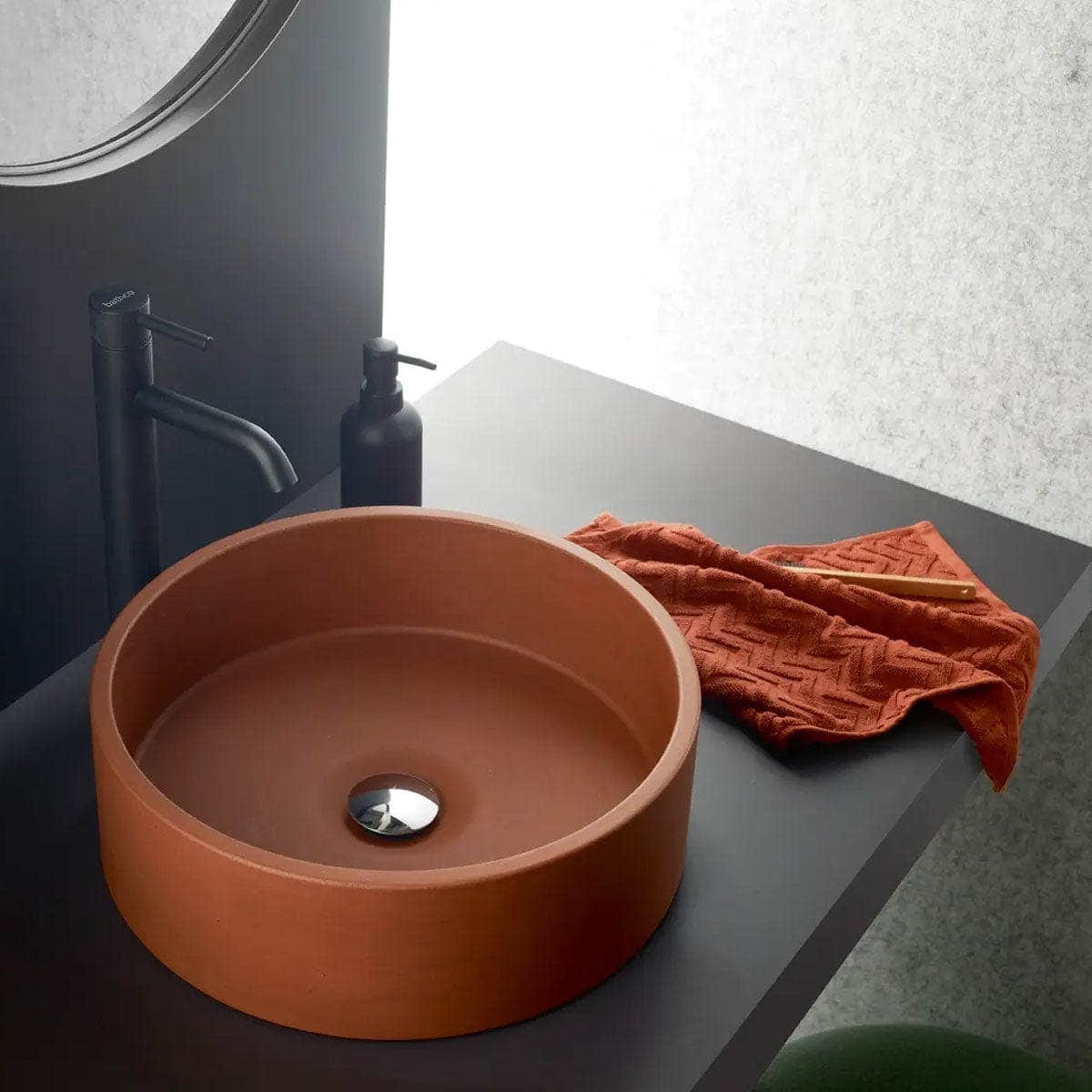 Bathco Pesquera Bolleservant Ø40cm betong Brick rød Bathco Bolleservant UTG-08050TJ