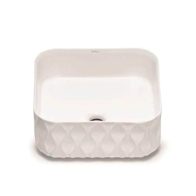 Bathco Sand Waves Firkantet Bolleservant Hvit matt Bathco Bolleservant KO-4168