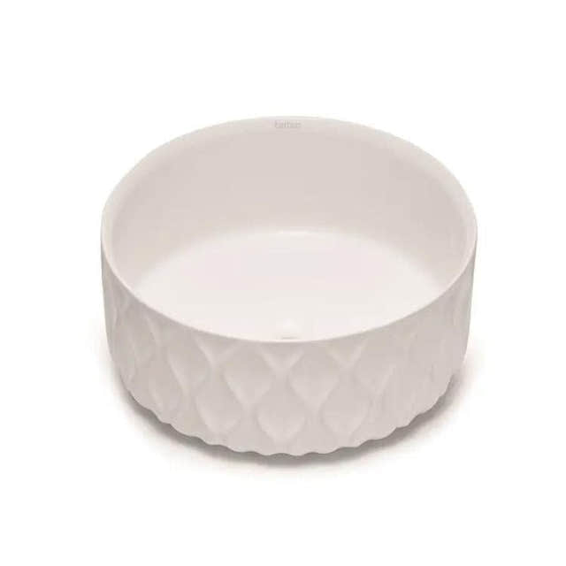 Bathco Sand Waves Rund Bolleservant Hvit matt Bathco Bolleservant KO-4170