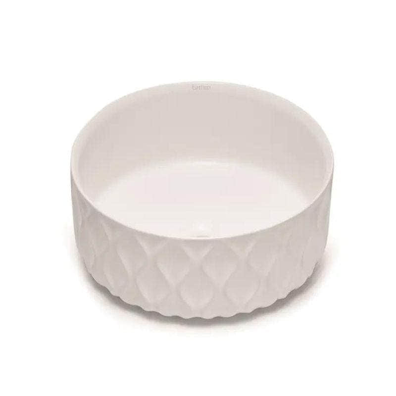 Bathco Sand Waves Rund Bolleservant Hvit matt Bathco Bolleservant KO-4170