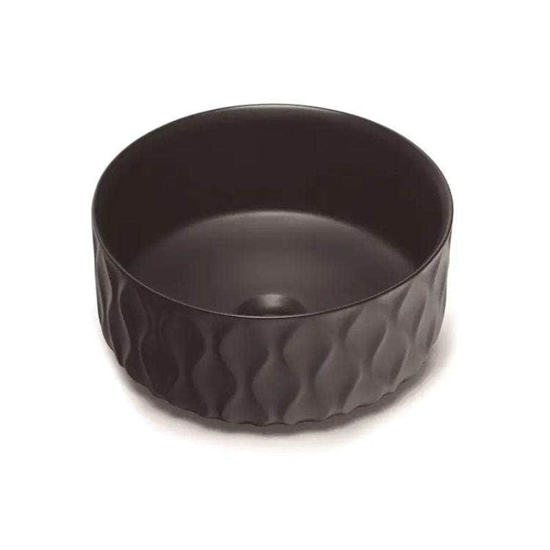 Bathco Sand Waves Rund Bolleservant Svart matt Bathco Bolleservant KO-4177