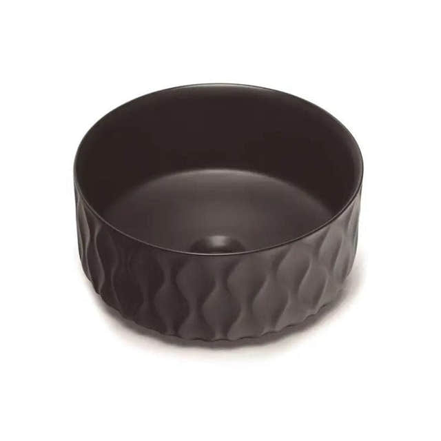 Bathco Sand Waves Rund Bolleservant Svart matt Bathco Bolleservant KO-4177