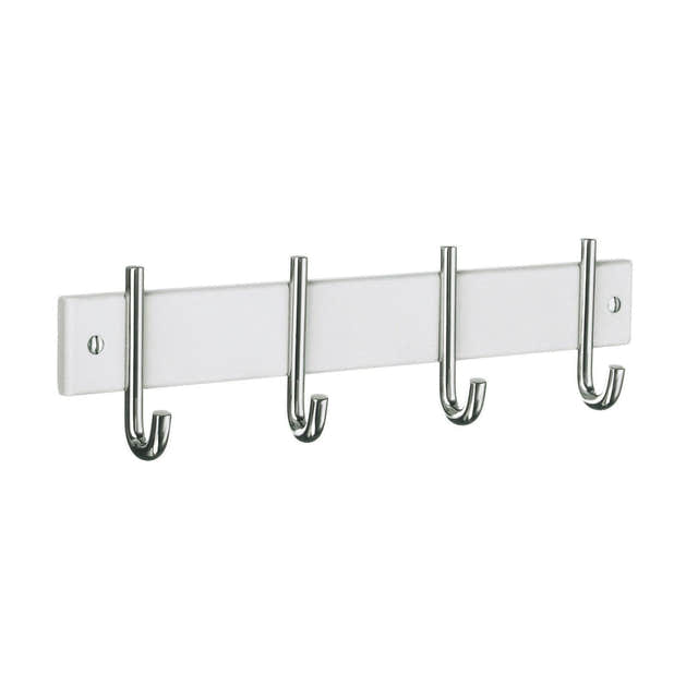 Beslagsboden 1004 Kroklist 4 Kroker Krom/hvit Beslagsboden Knagger hus SM-BX1004