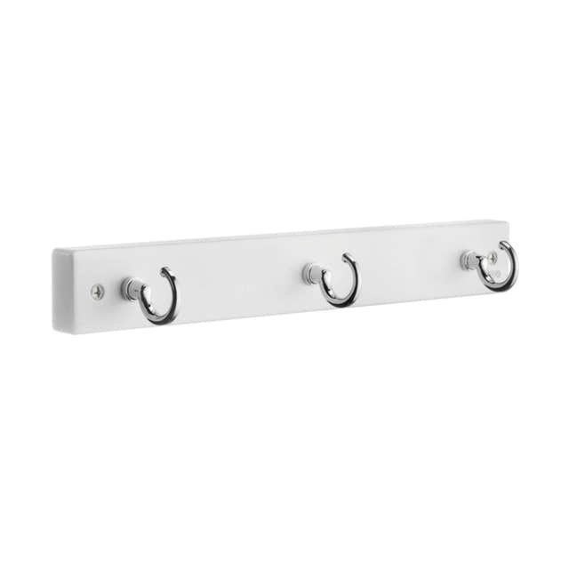Beslagsboden 1013 Kroklist 3 Kroker Hvit/krom Beslagsboden Knagger hus SM-BX1013