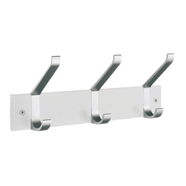 Beslagsboden 1073 Kroklist 3 Hattekroker Hvit/aluminium Beslagsboden Knagger hus SM-BX1073