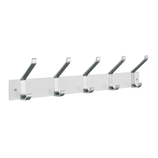 Beslagsboden 1074 Kroklist 5 Hattekroker Hvit/aluminium Beslagsboden Knagger hus SM-BX1074