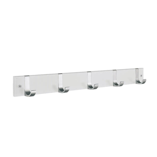 Beslagsboden 1076 Kroklist 5 Kroker Hvit/aluminium Beslagsboden Knagger hus SM-BX1076