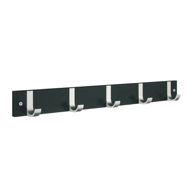 Beslagsboden 1076 Kroklist 5 Kroker Svart/aluminium Beslagsboden Knagger hus SM-BB1076