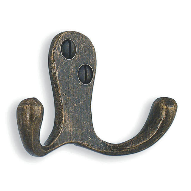 Beslagsboden 246 Krok Dobbel Antikk messing Beslagsboden Knagger hus SM-BA246
