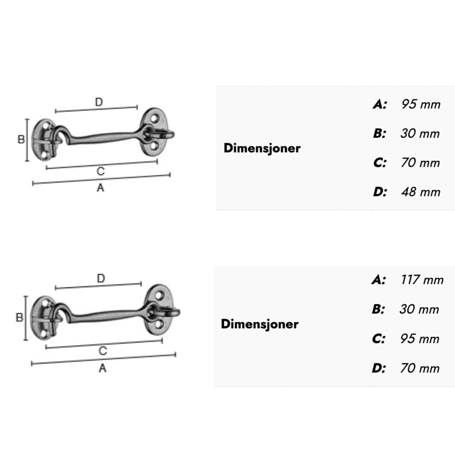 Beslagsboden 295/296 Hasp Beslagsboden Dørhåndtak