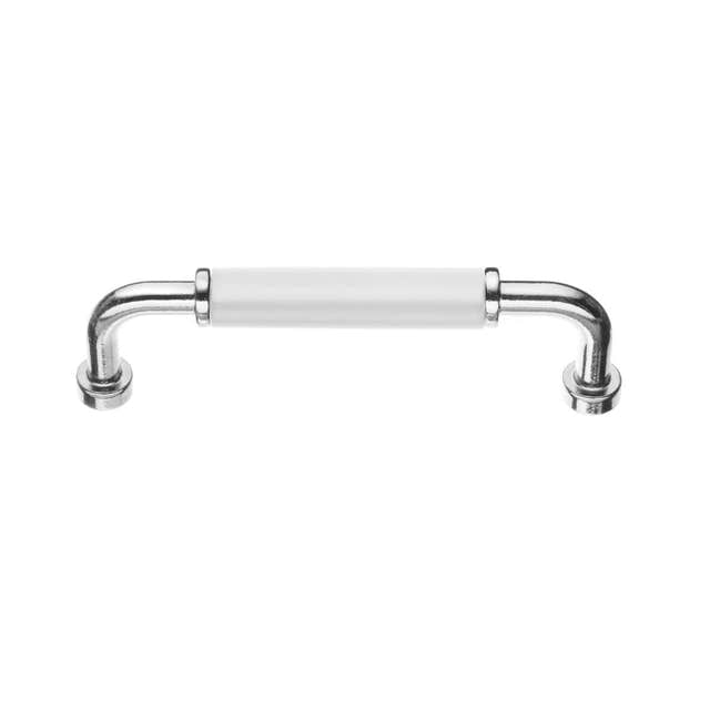 Beslagsboden 635/6351 Håndtak Krom / Hvit / 96mm Beslagsboden Knotter og håndtak SM-BK635X