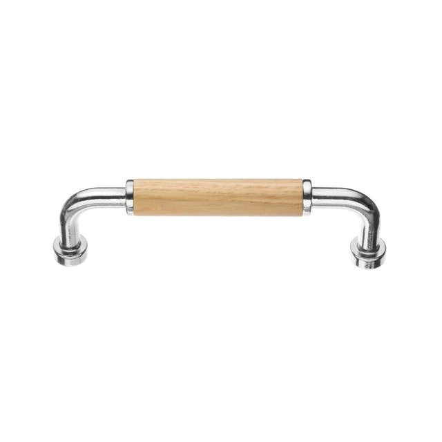 Beslagsboden 635/6351 Håndtak Krom / Tre / 96mm Beslagsboden Knotter og håndtak SM-BK635E