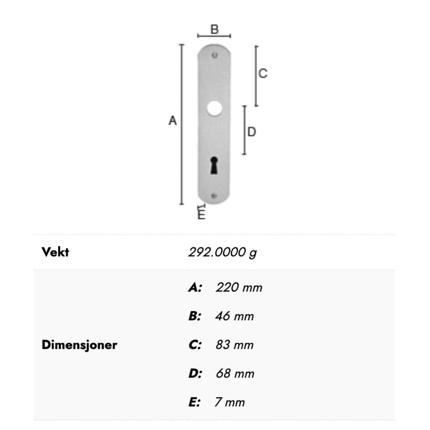 Beslagsboden Basic 894 Langskilt Børstet krom Beslagsboden Dørhåndtak innerdør SM-B894KM