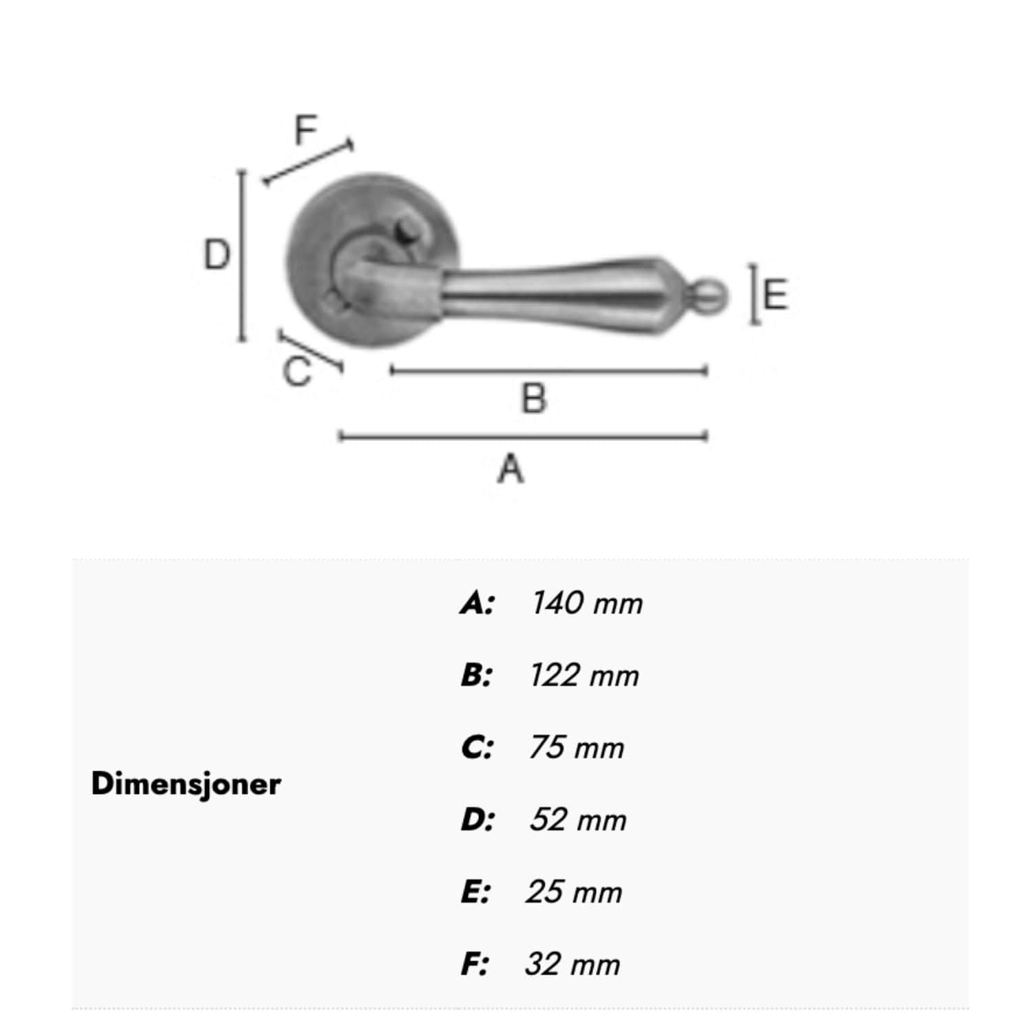 Beslagsboden Design 153 Ytterdørvridere Antikk messing Beslagsboden Dørhåndtak ytterdør SM-B153A