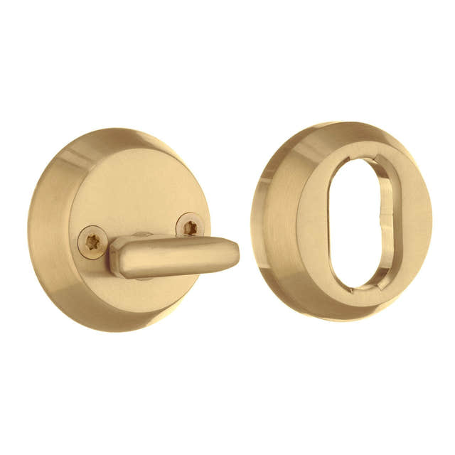 Beslagsboden Design 197 Sylindervrider og Universalring Børstet messing Beslagsboden Dørhåndtak ytterdør SM-B197M