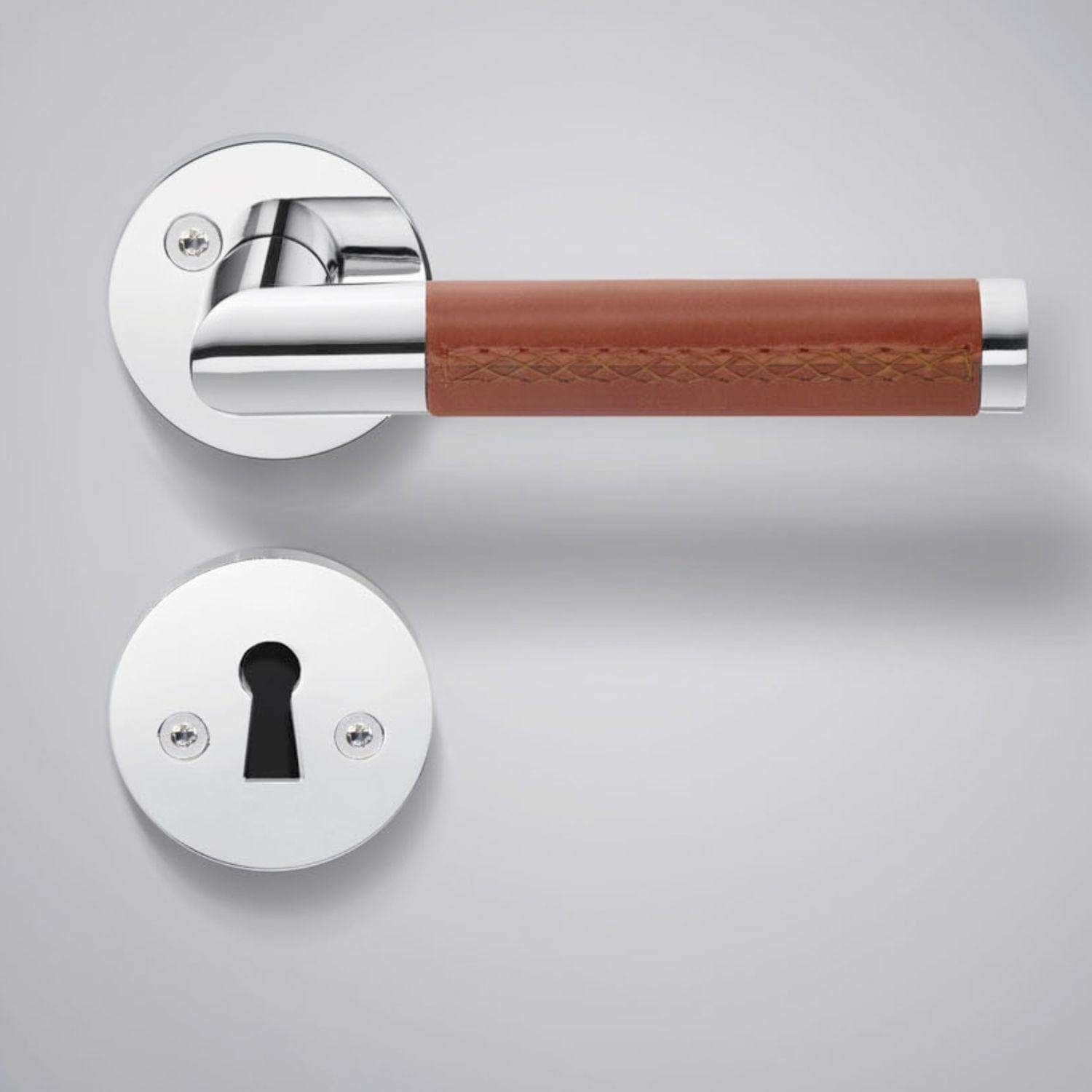 Beslagsboden Design 858/859 Innedørvridere Krom/brunt Beslagsboden Dørhåndtak innerdør SM-B859KN